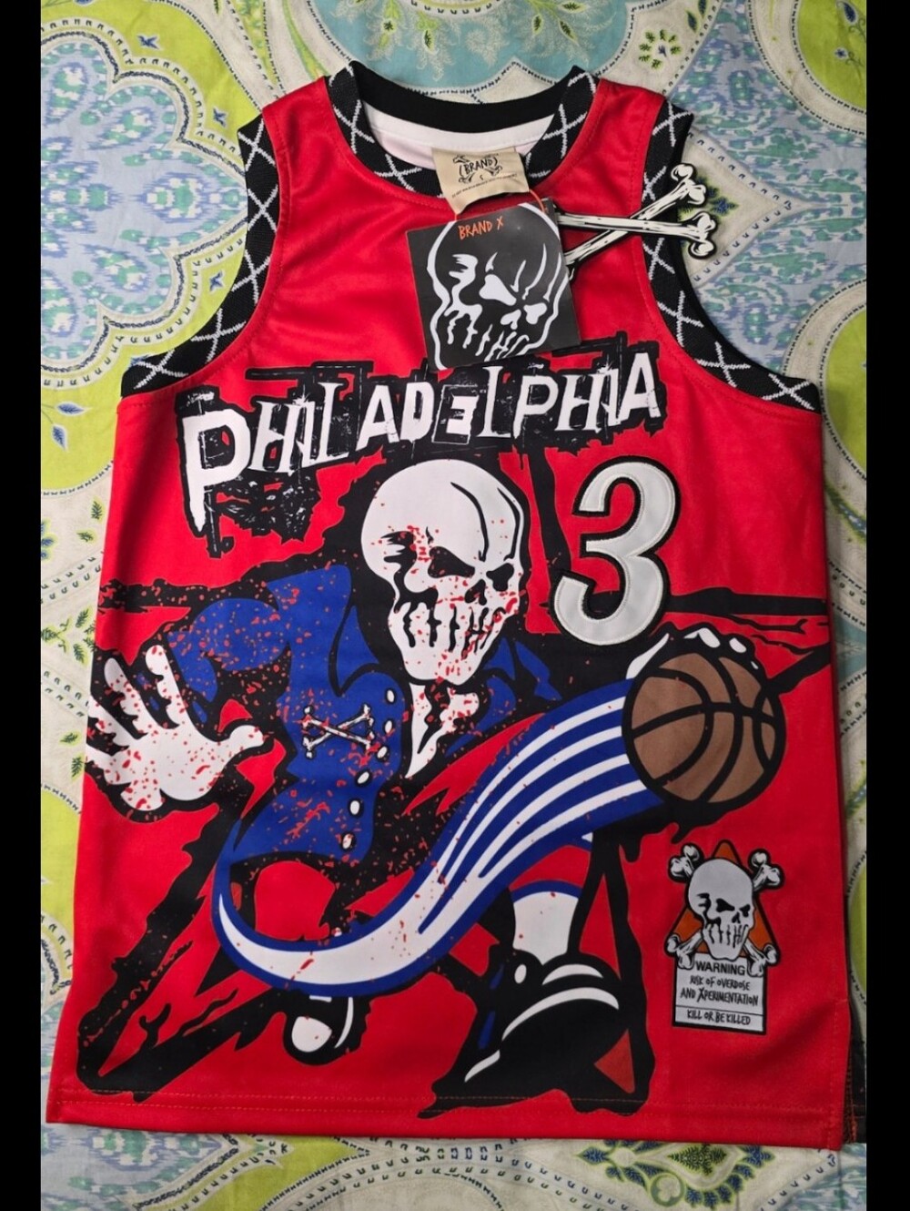 Brand X Allen Iverson #3 Philadelphia The Answer  Basketball Jersey Youth S